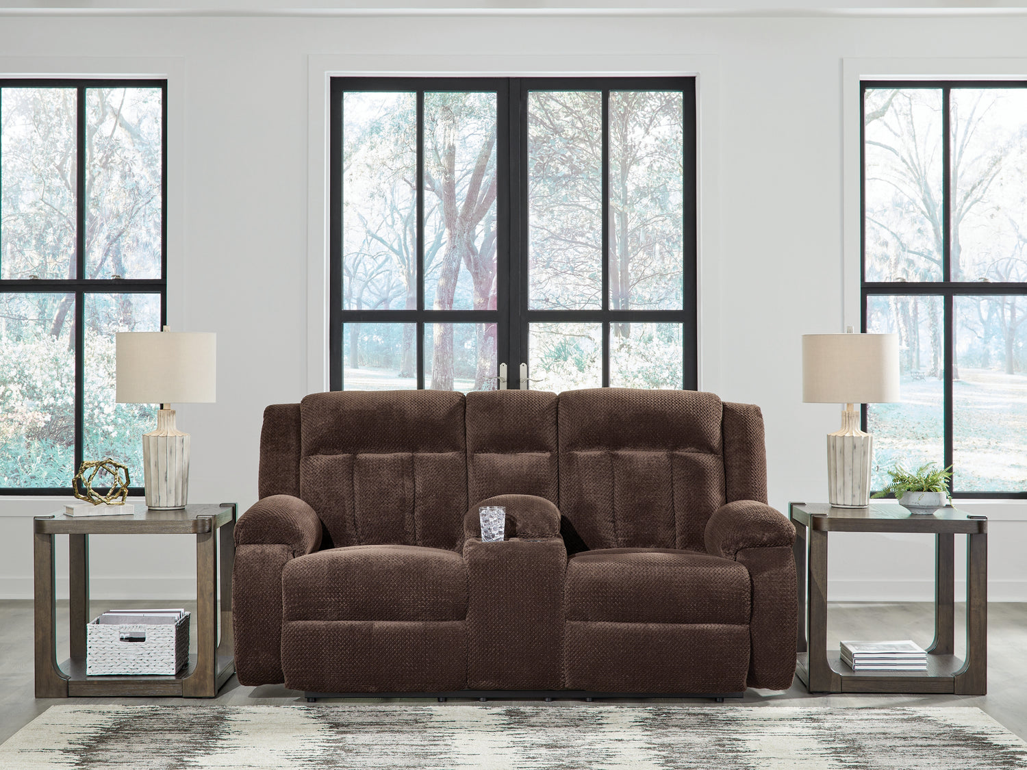 Observation Chocolate Power Reclining Loveseat with Console - PC2140696