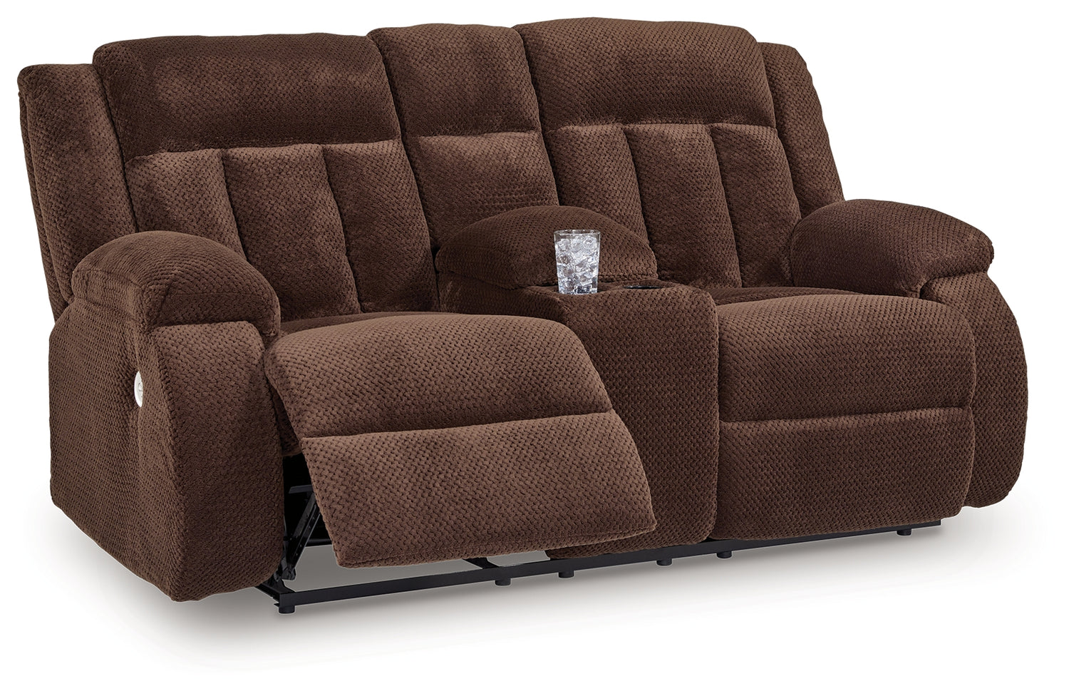 Observation Chocolate Power Reclining Loveseat with Console - PC2140696