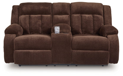 Observation Chocolate Power Reclining Loveseat with Console - PC2140696
