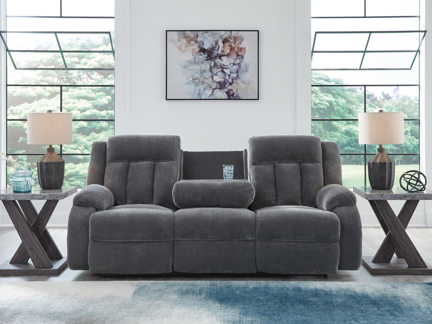 Observation Steel Power Reclining Sofa with Drop Down Table - PC2140599