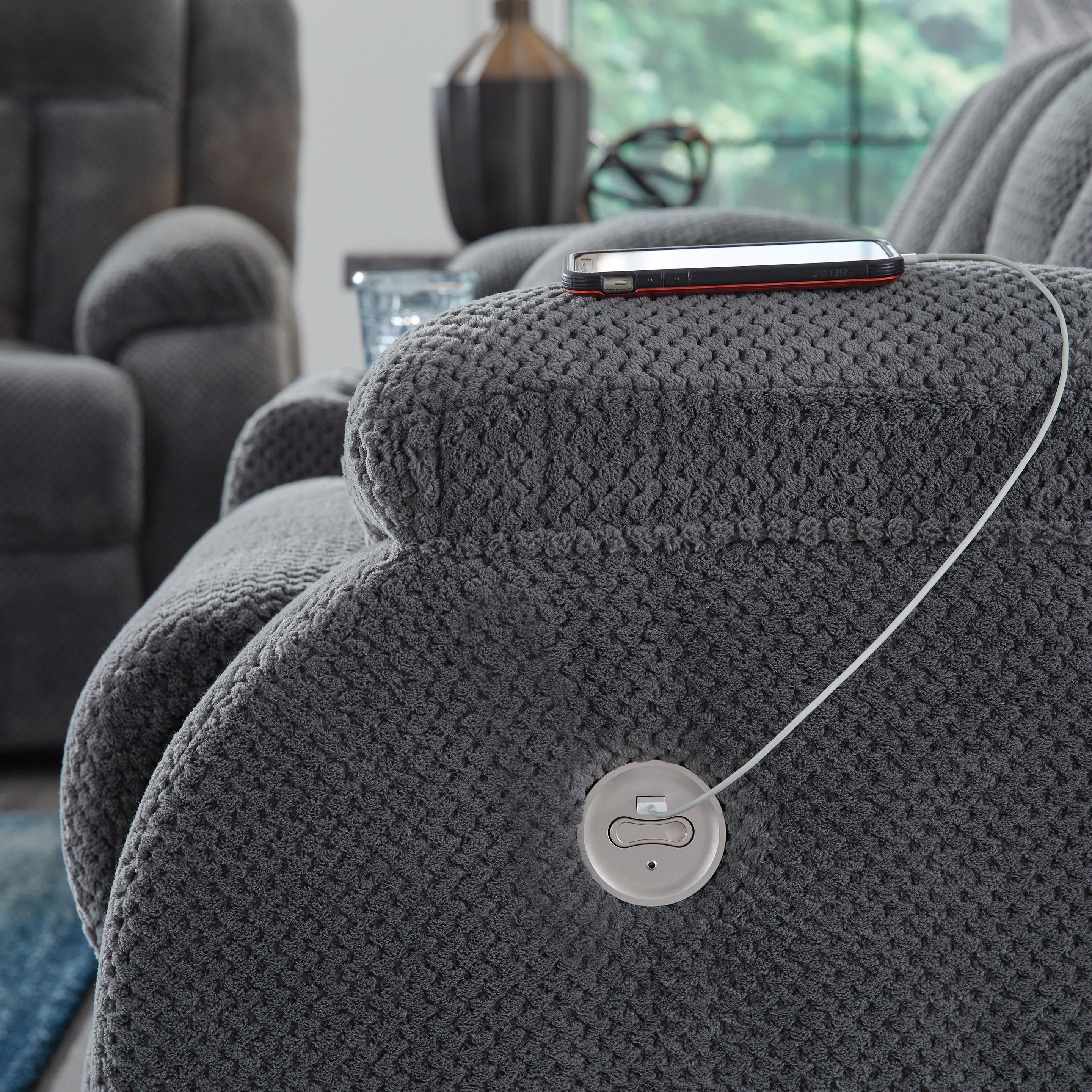 Observation Steel Power Reclining Sofa with Drop Down Table - PC2140599