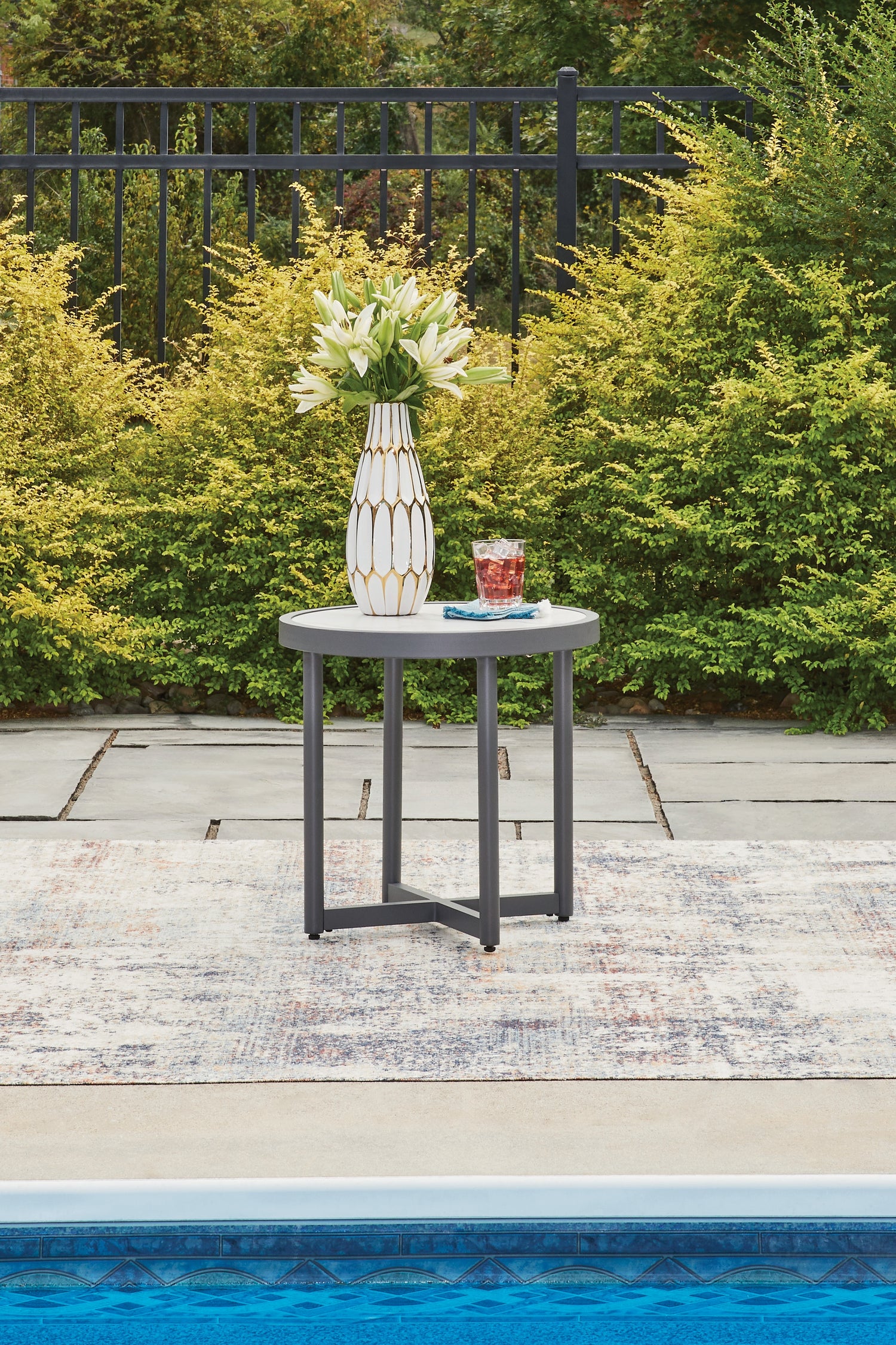 Ocean Beach Gray Outdoor End Table - PCP510-706