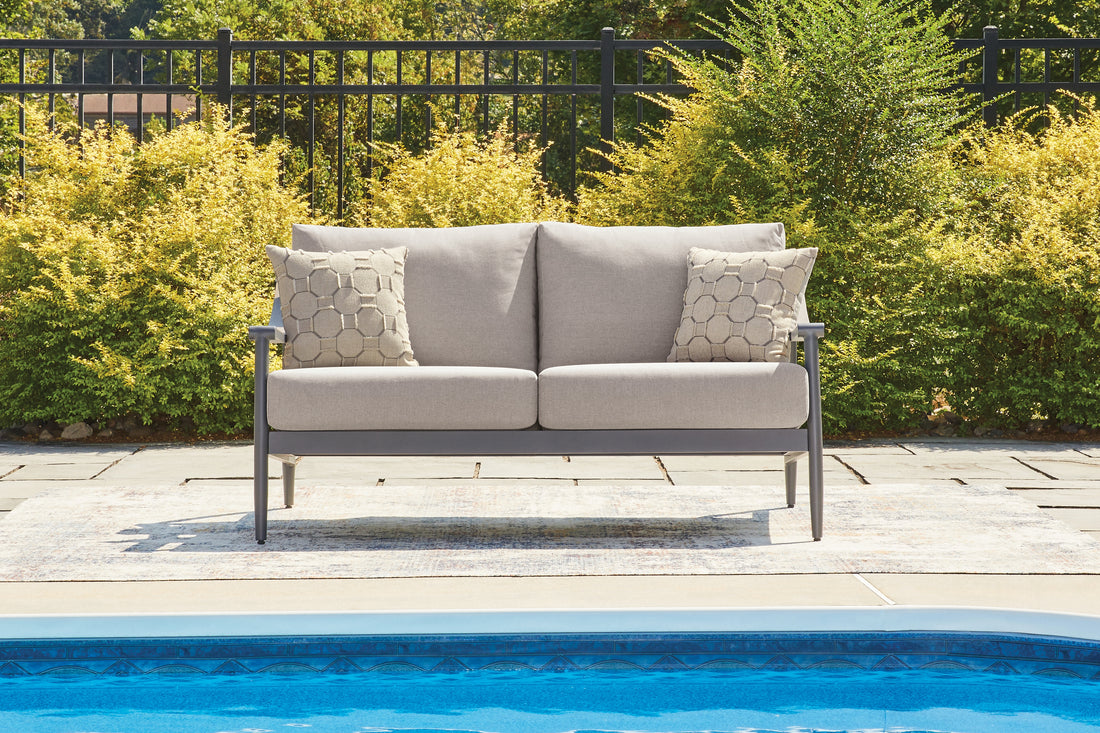 Ocean Beach Gray Outdoor Loveseat with Cushion - PCP510-835