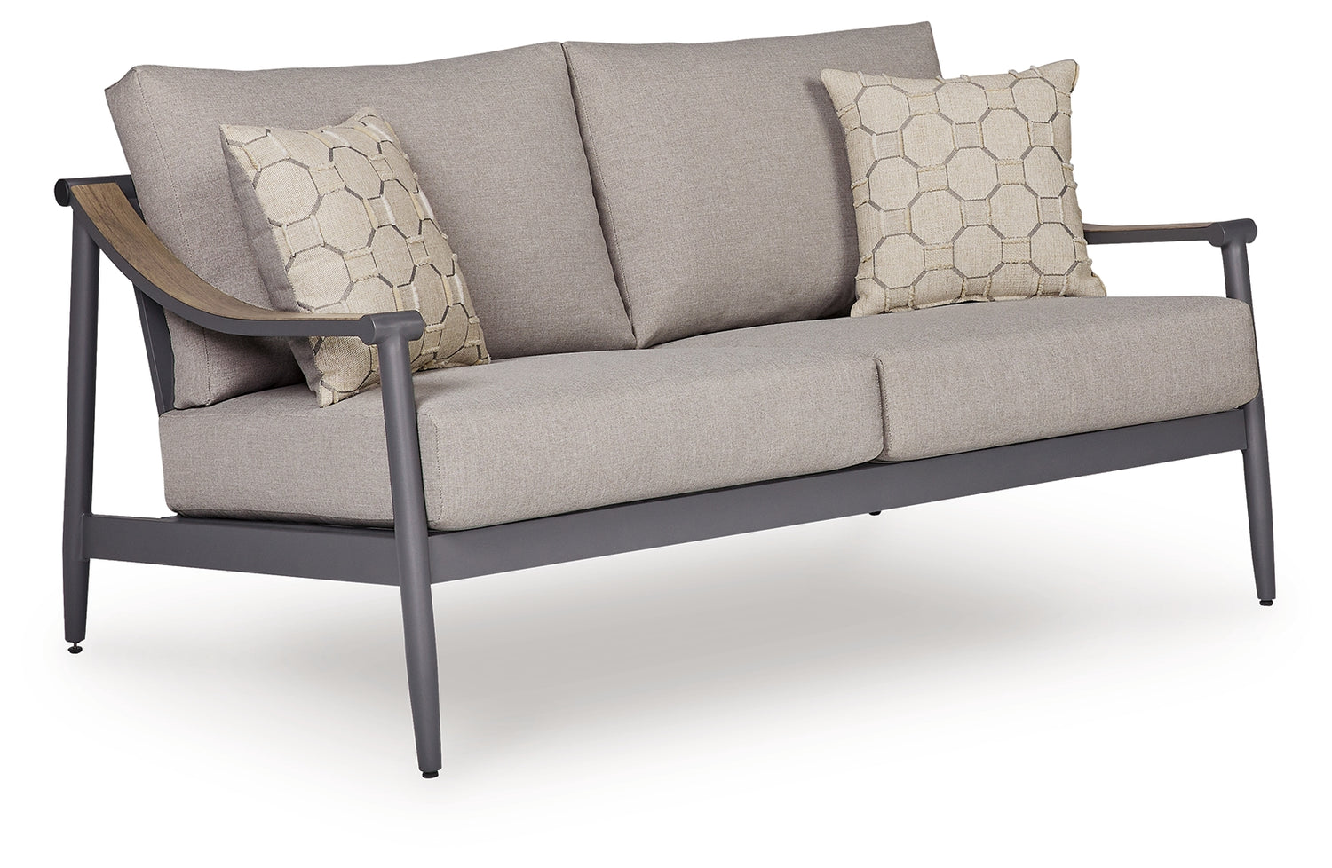 Ocean Beach Gray Outdoor Loveseat with Cushion - PCP510-835