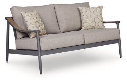 Ocean Beach Gray Outdoor Loveseat with Cushion - PCP510-835
