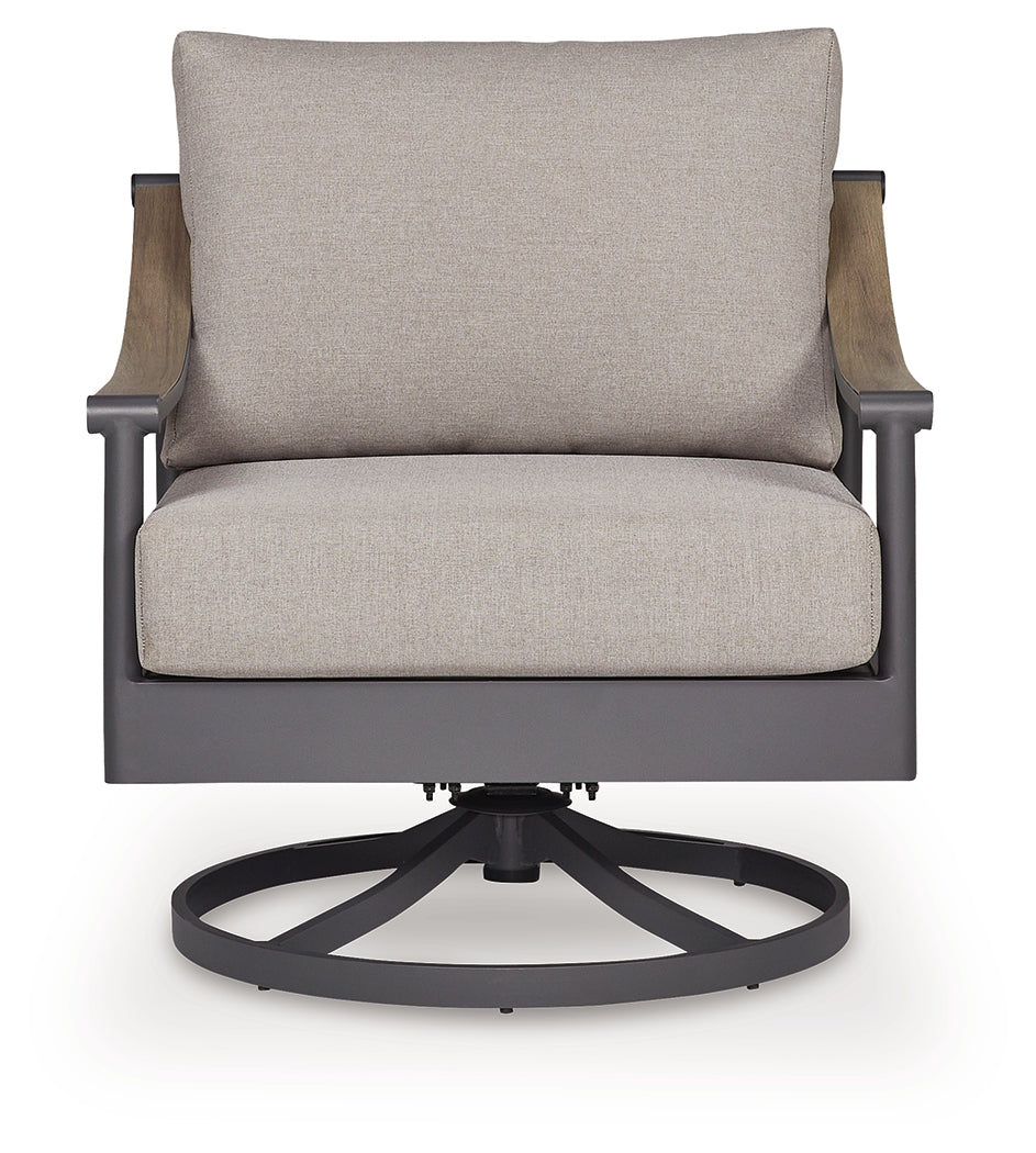 Ocean Beach Gray Outdoor Swivel Lounge with Cushion - PCP510-821