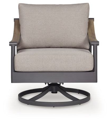 Ocean Beach Gray Outdoor Swivel Lounge with Cushion - PCP510-821
