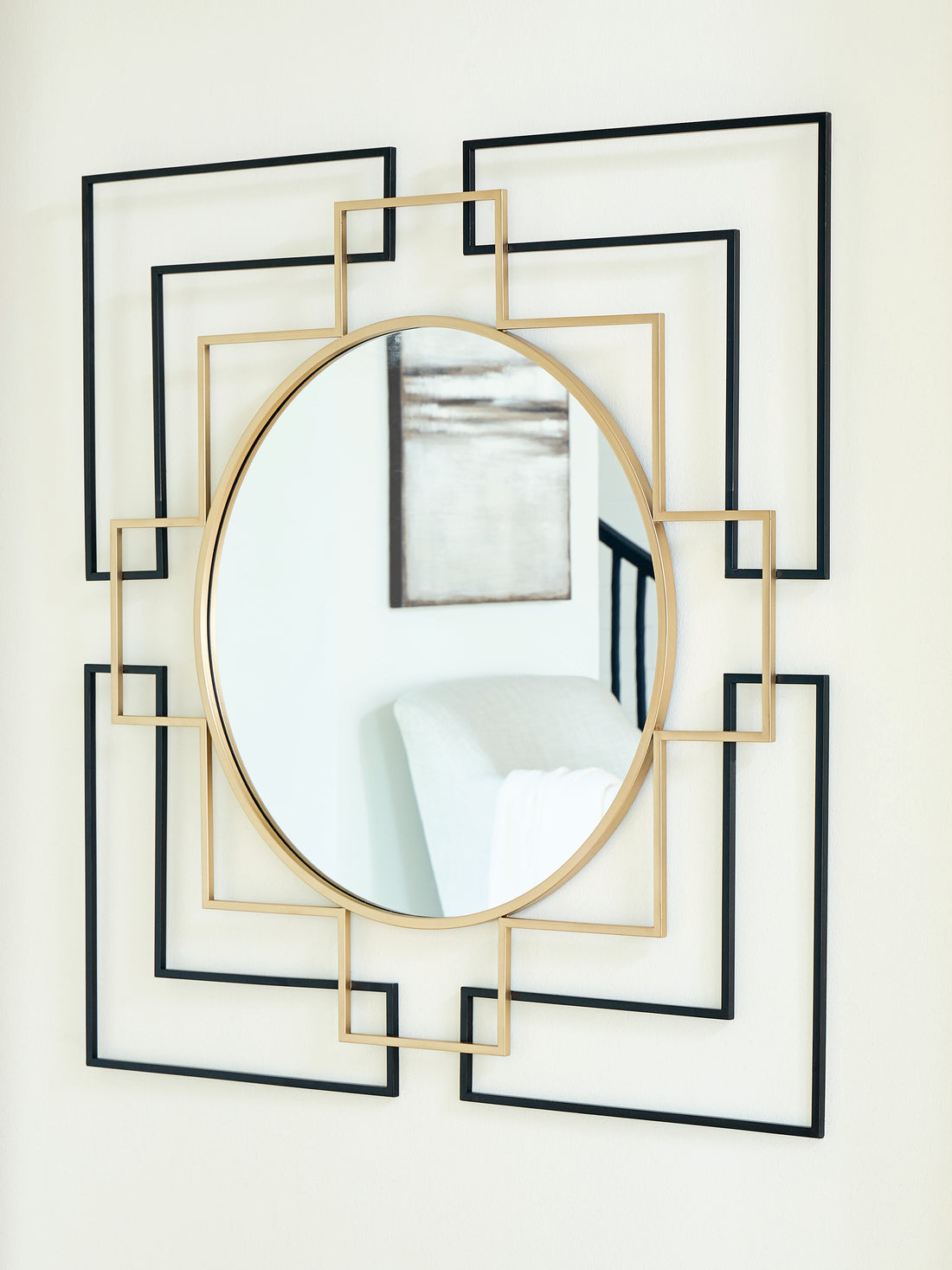Oceanal Black/Gold Finish Accent Mirror - A8010394