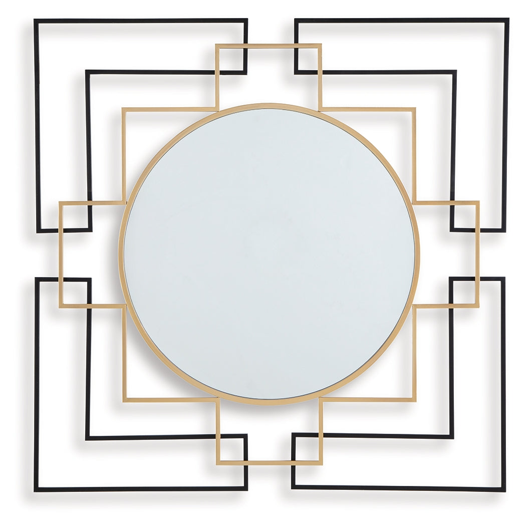 Oceanal Black/Gold Finish Accent Mirror - A8010394