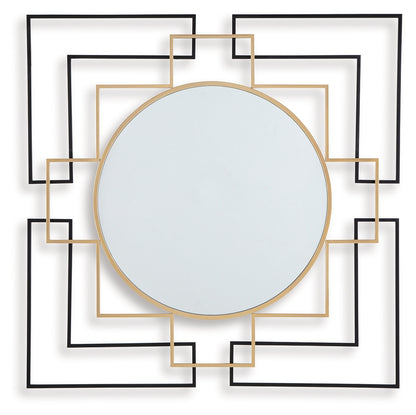 Oceanal Black/Gold Finish Accent Mirror - A8010394