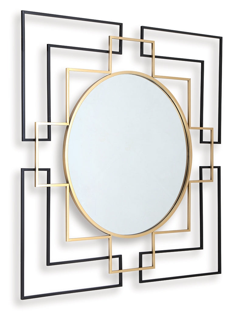 Oceanal Black/Gold Finish Accent Mirror - A8010394