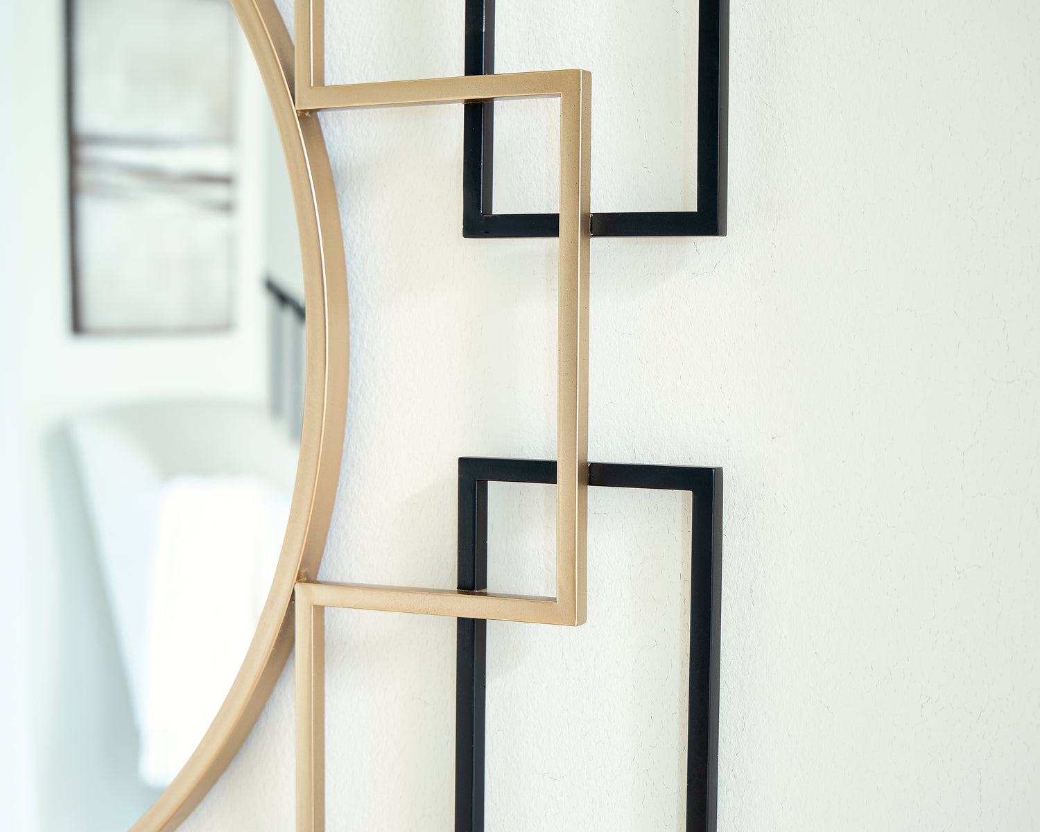 Oceanal Black/Gold Finish Accent Mirror - A8010394