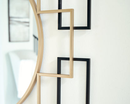 Oceanal Black/Gold Finish Accent Mirror - A8010394