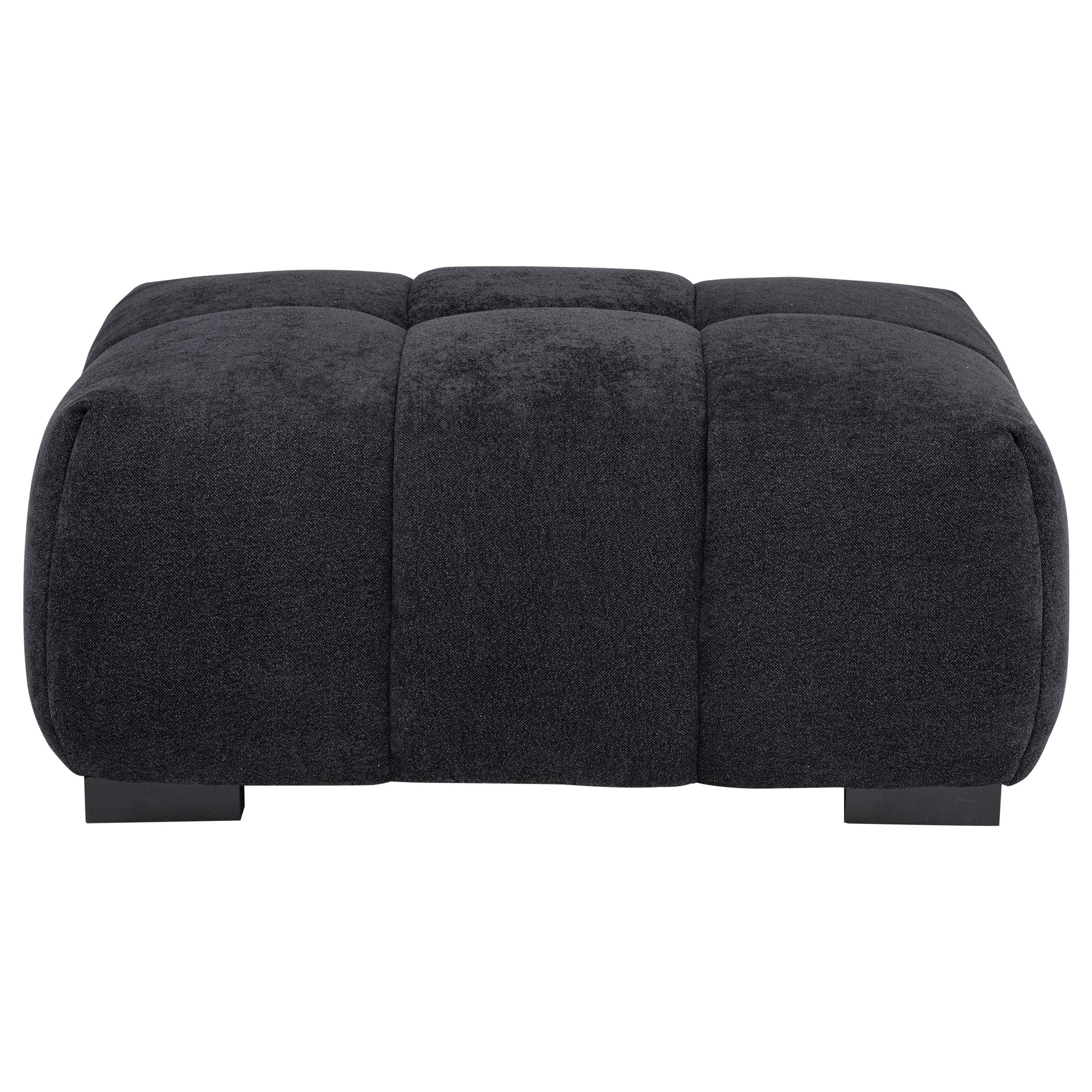 Octavia Fabric Rectangular Upholstered Ottoman Black - 511064
