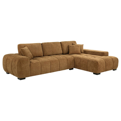 Octavia Fabric Upholstered Sectional Chaise Sofa Amber - 509340