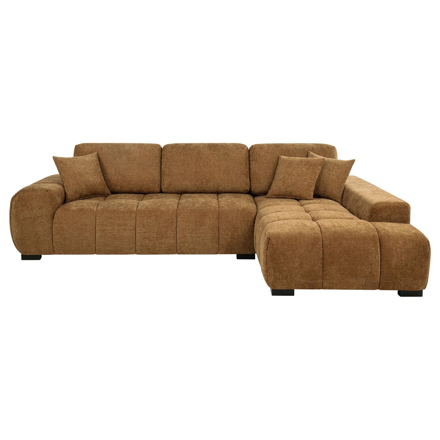Octavia Fabric Upholstered Sectional Chaise Sofa Amber - 509340
