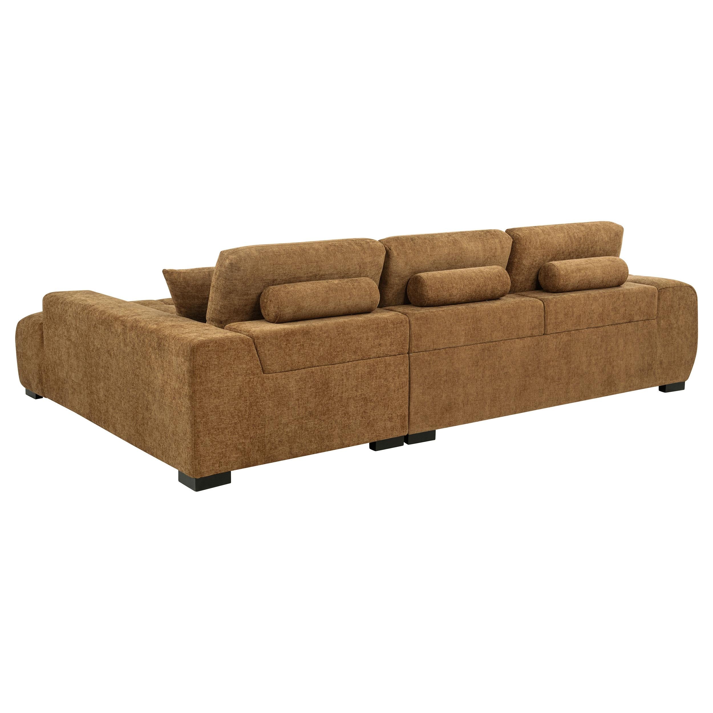 Octavia Fabric Upholstered Sectional Chaise Sofa Amber - 509340