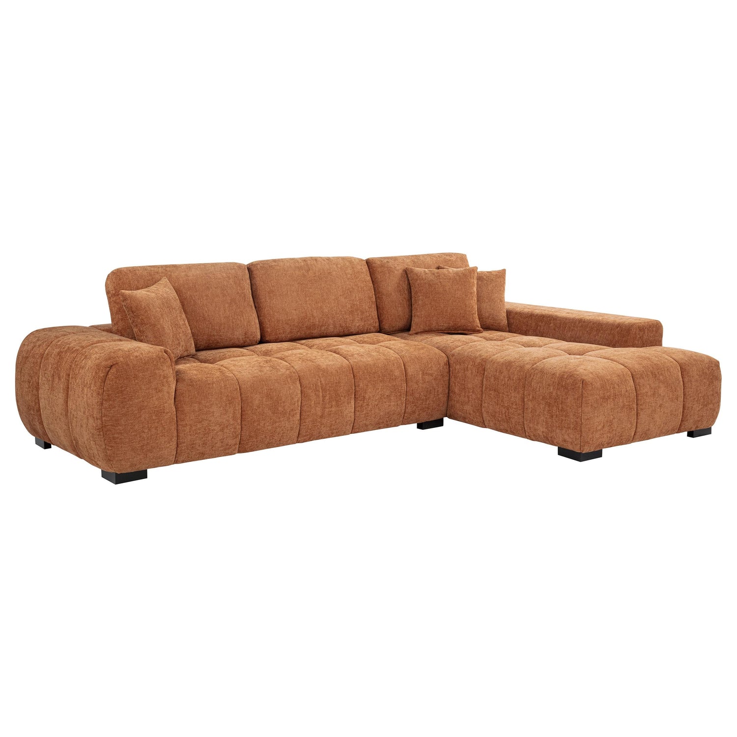 Octavia Fabric Upholstered Sectional Chaise Sofa Orange - 509350
