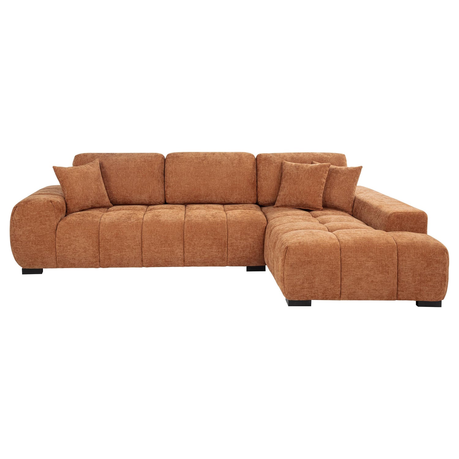Octavia Fabric Upholstered Sectional Chaise Sofa Orange - 509350