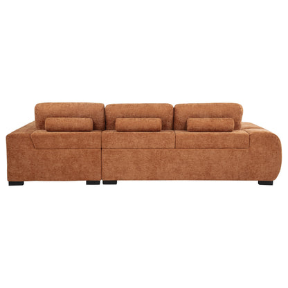 Octavia Fabric Upholstered Sectional Chaise Sofa Orange - 509350