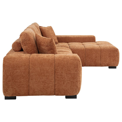 Octavia Fabric Upholstered Sectional Chaise Sofa Orange - 509350