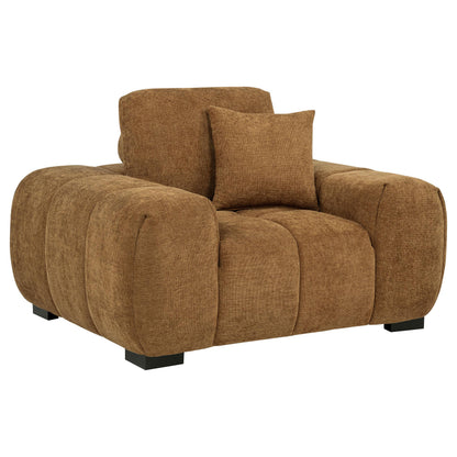 Octavia Fabric Upholstered Track Arm Accent Chair Amber - 509343