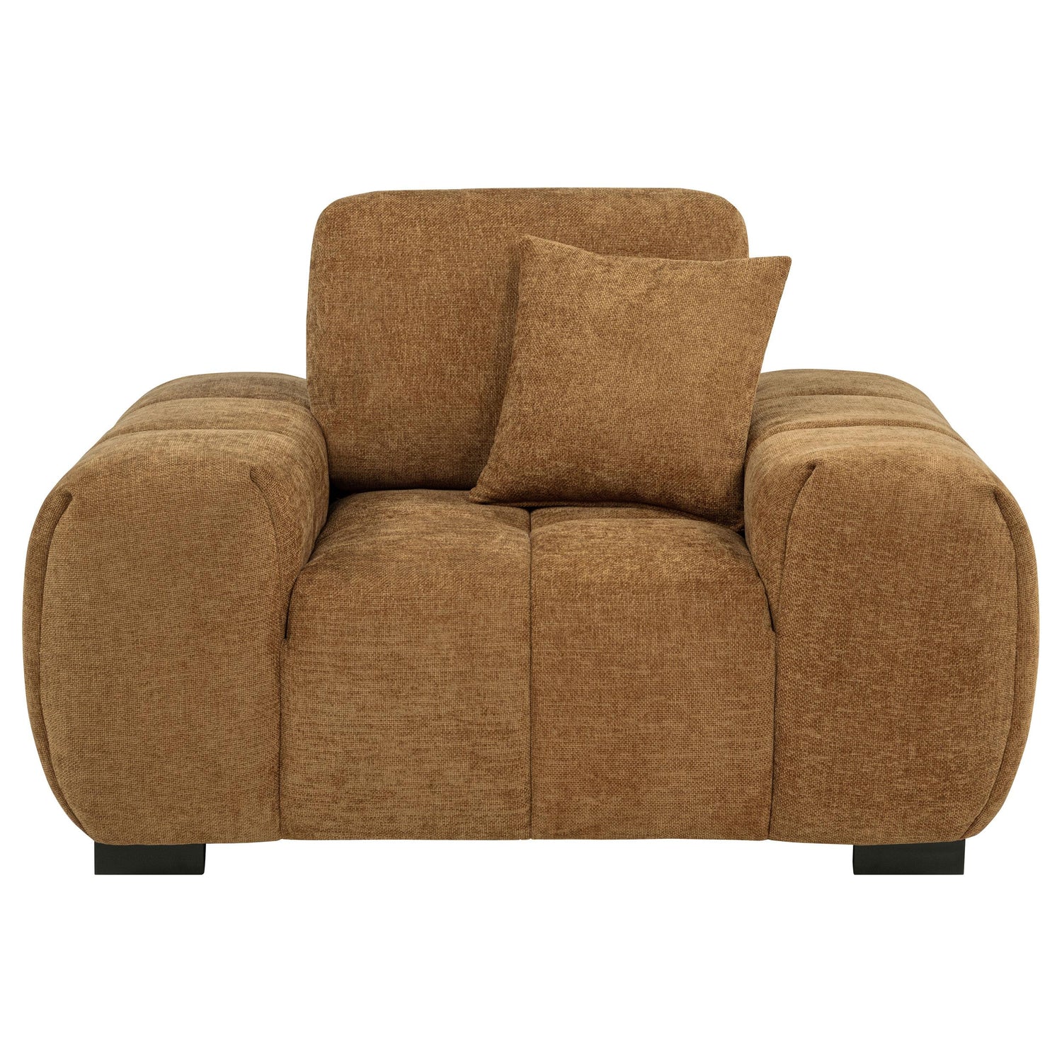 Octavia Fabric Upholstered Track Arm Accent Chair Amber - 509343