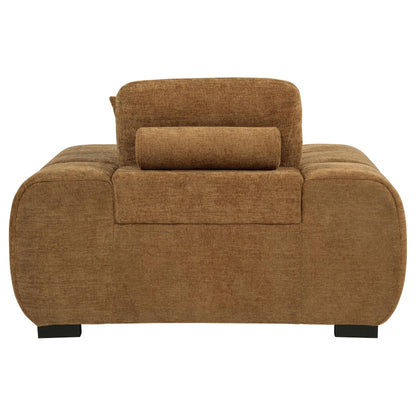 Octavia Fabric Upholstered Track Arm Accent Chair Amber - 509343