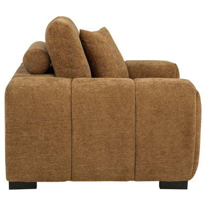 Octavia Fabric Upholstered Track Arm Accent Chair Amber - 509343