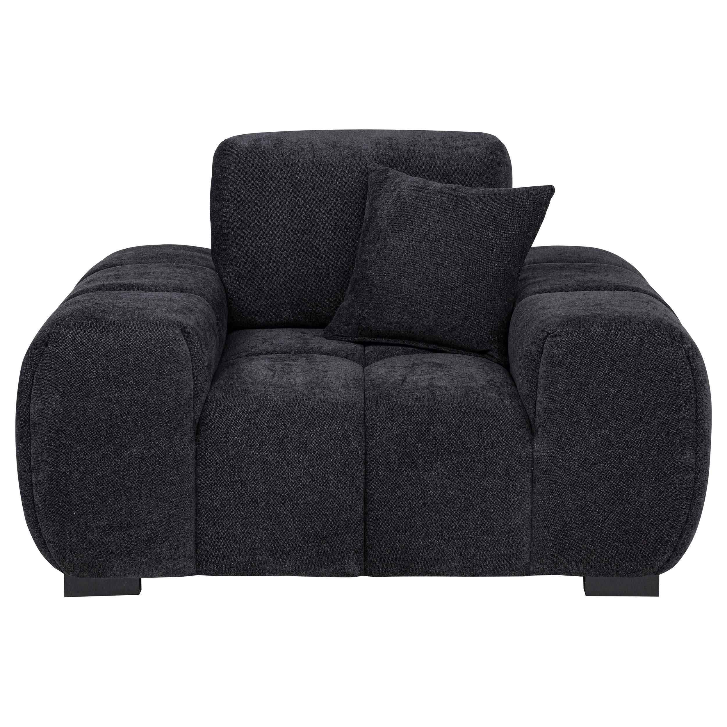 Octavia Fabric Upholstered Track Arm Accent Chair Black - 511063