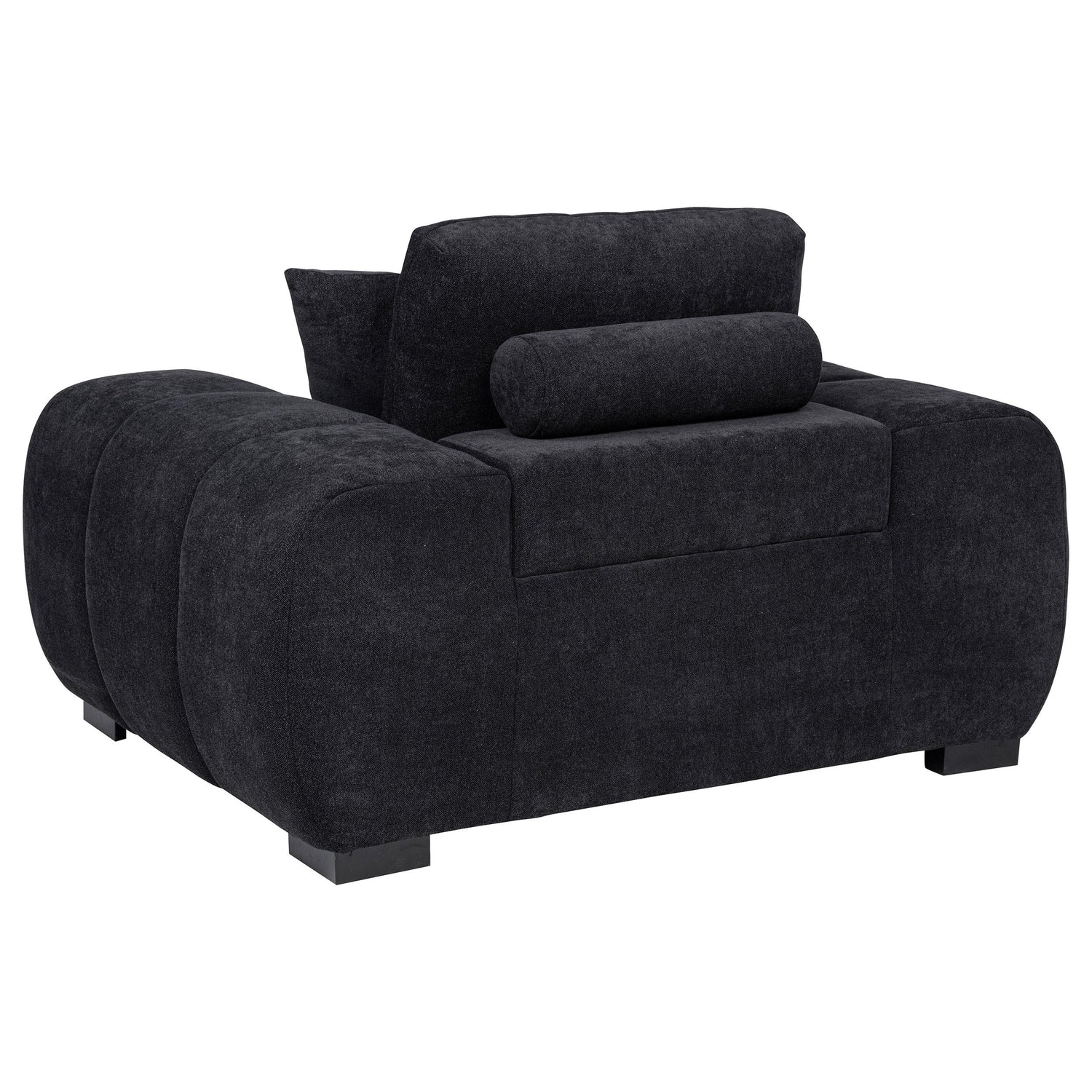 Octavia Fabric Upholstered Track Arm Accent Chair Black - 511063
