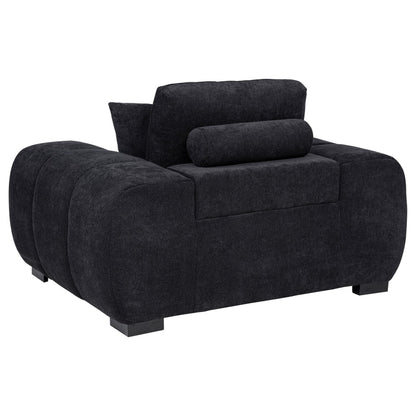 Octavia Fabric Upholstered Track Arm Accent Chair Black - 511063
