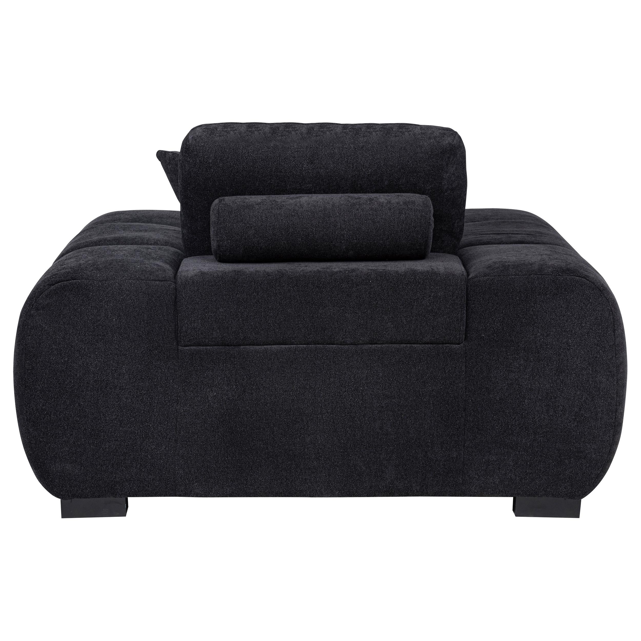 Octavia Fabric Upholstered Track Arm Accent Chair Black - 511063