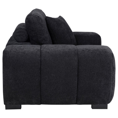 Octavia Fabric Upholstered Track Arm Accent Chair Black - 511063