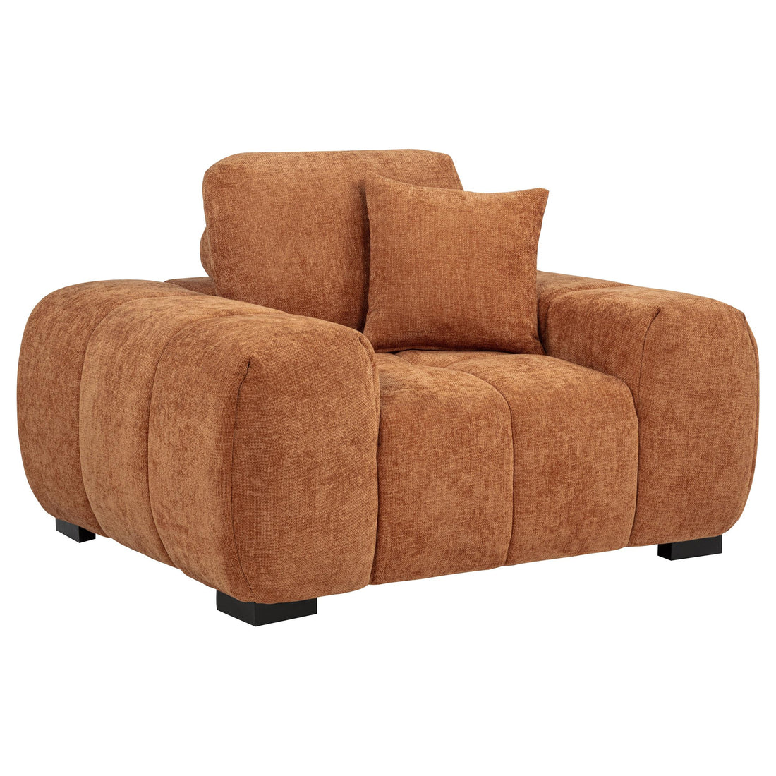 Octavia Fabric Upholstered Track Arm Accent Chair Orange - 509353