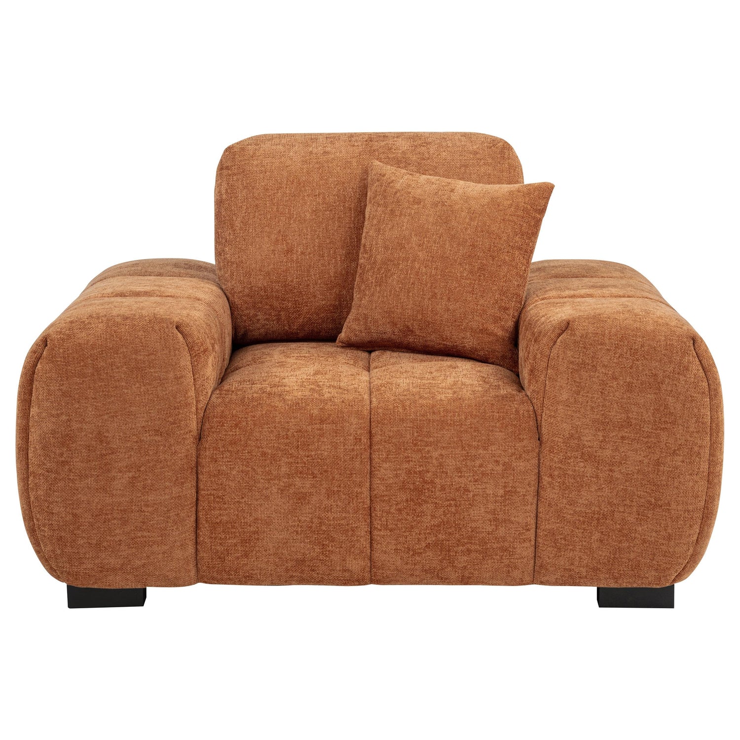Octavia Fabric Upholstered Track Arm Accent Chair Orange - 509353