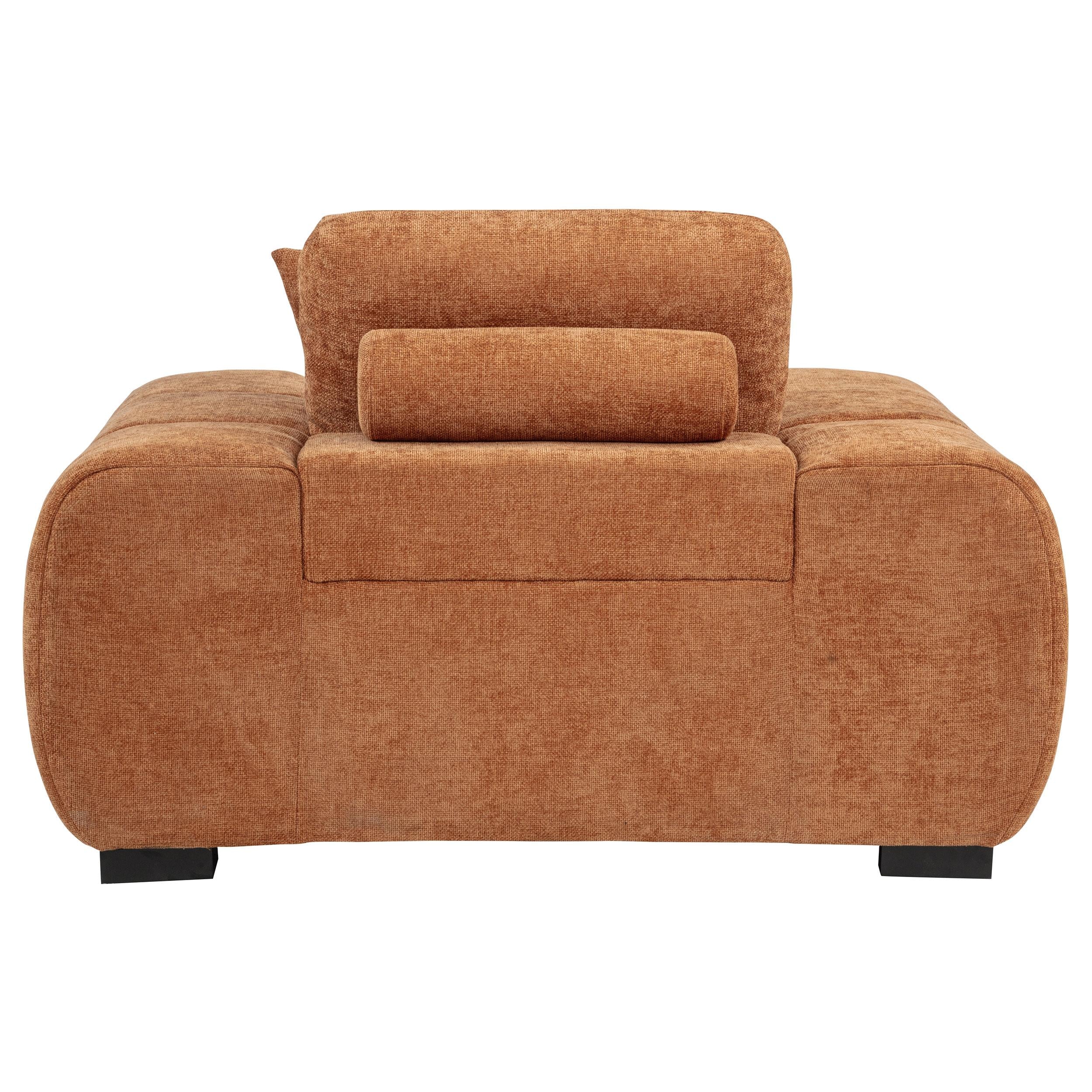 Octavia Fabric Upholstered Track Arm Accent Chair Orange - 509353