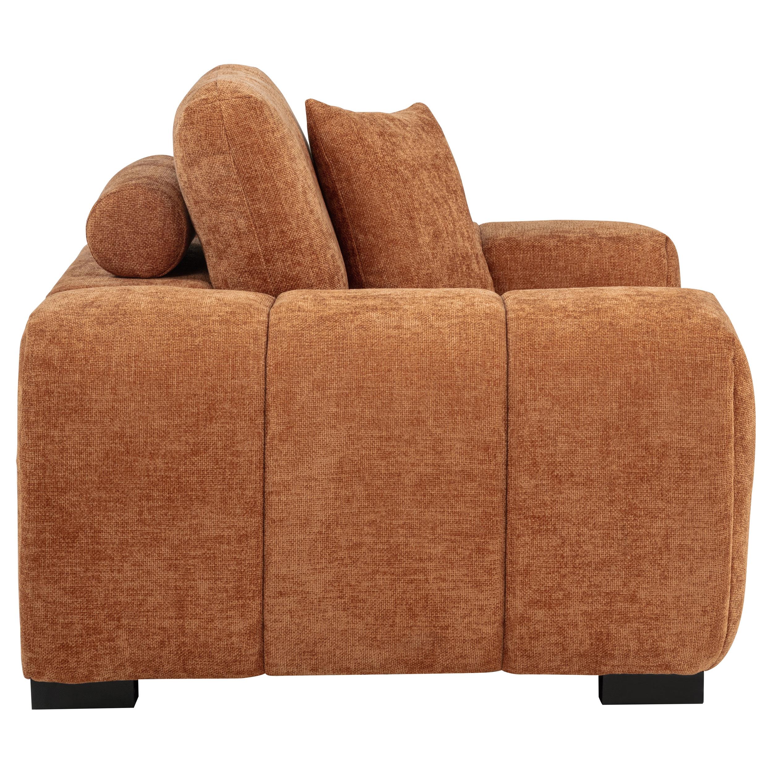 Octavia Fabric Upholstered Track Arm Accent Chair Orange - 509353