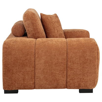Octavia Fabric Upholstered Track Arm Accent Chair Orange - 509353