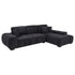 Octavia Fabric Upholstered Track Arm Sectional Sofa Black - 511061