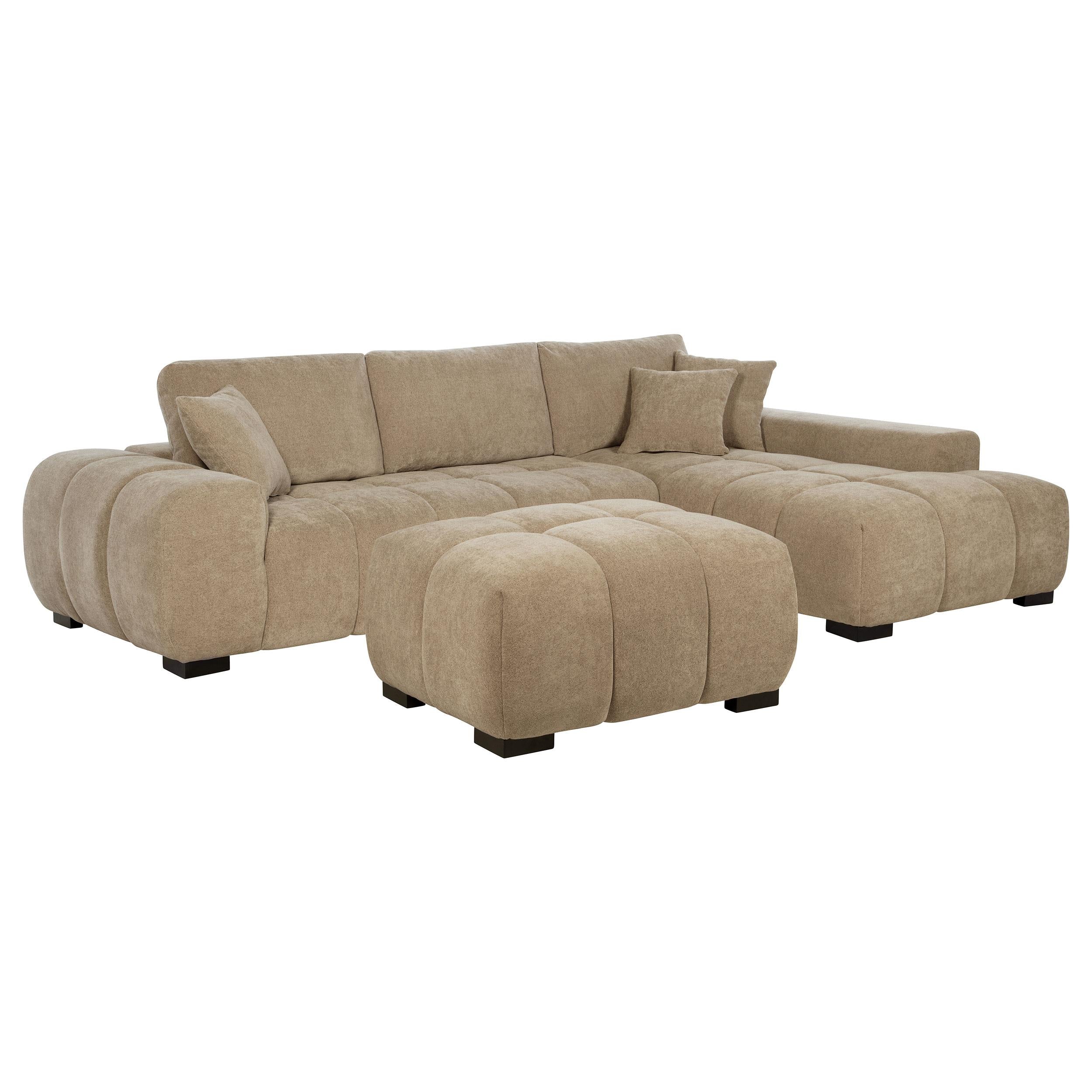 Octavia Upholstered Rectangular Ottoman Camel - 509964