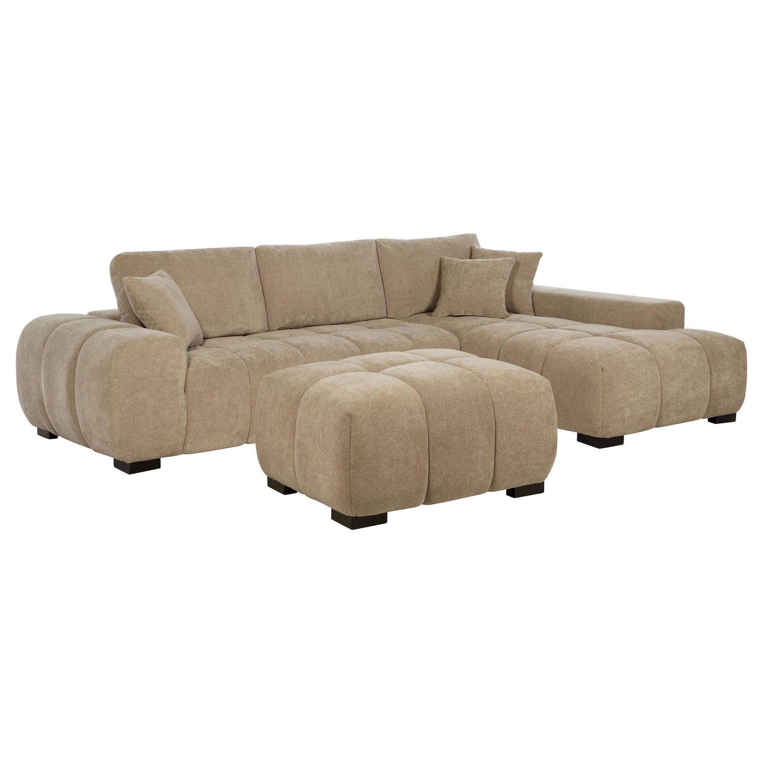 Octavia Upholstered Sectional Chaise Sofa Camel - 509961