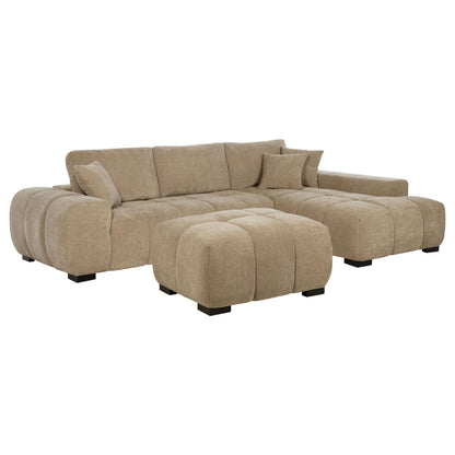 Octavia Upholstered Sectional Chaise Sofa Camel - 509961