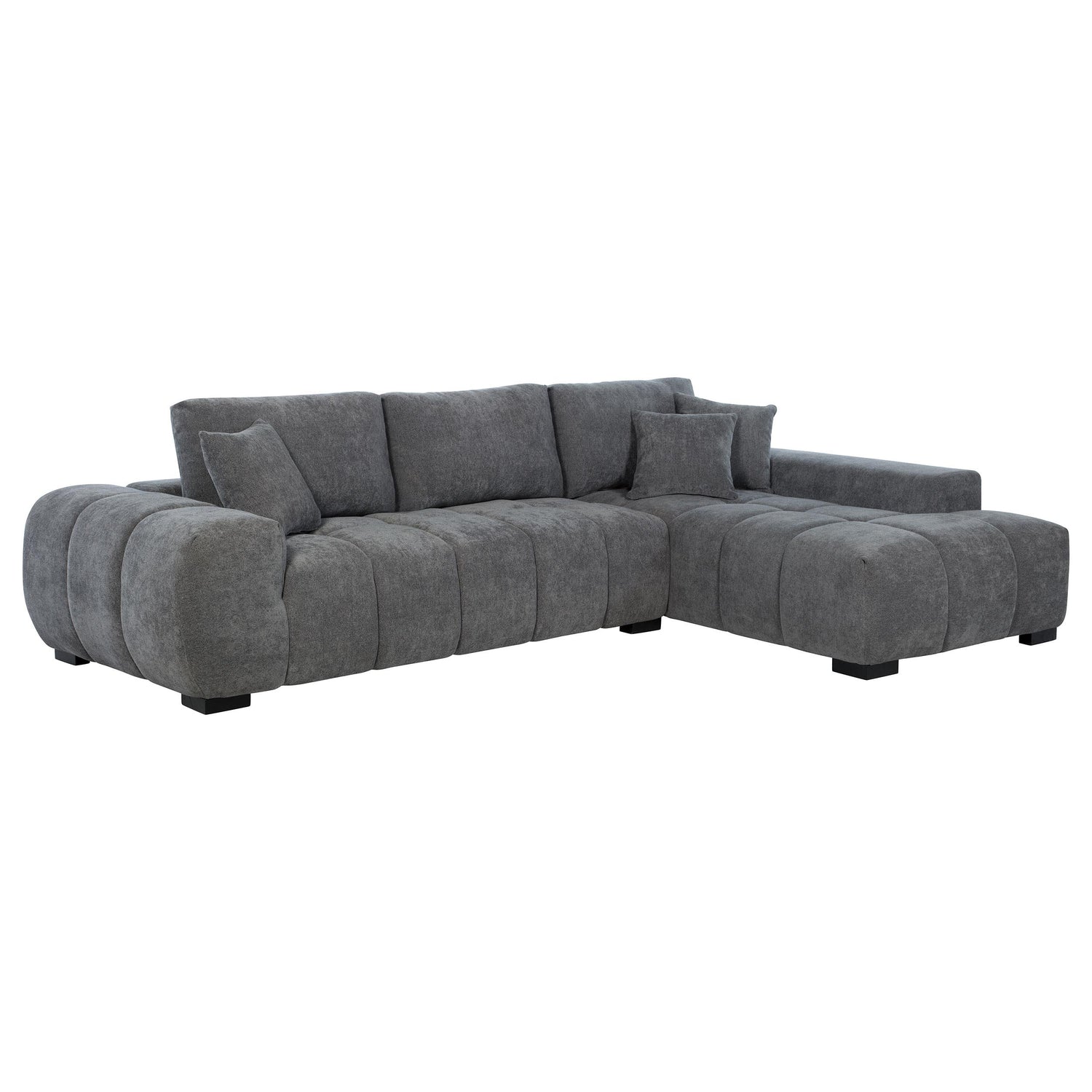 Octavia Upholstered Sectional Chaise Sofa Charcoal Grey - 509965