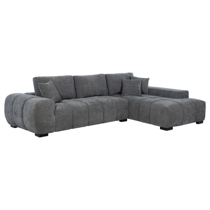 Octavia Upholstered Sectional Chaise Sofa Charcoal Grey - 509965