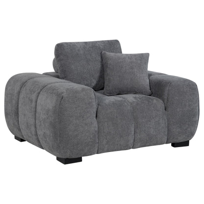Octavia Upholstered Track Arm Accent Chair Charcoal Grey - 509967