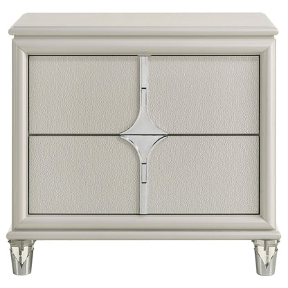 Olivia 2-drawer Nightstand Bedside Table Pearl White - 224952