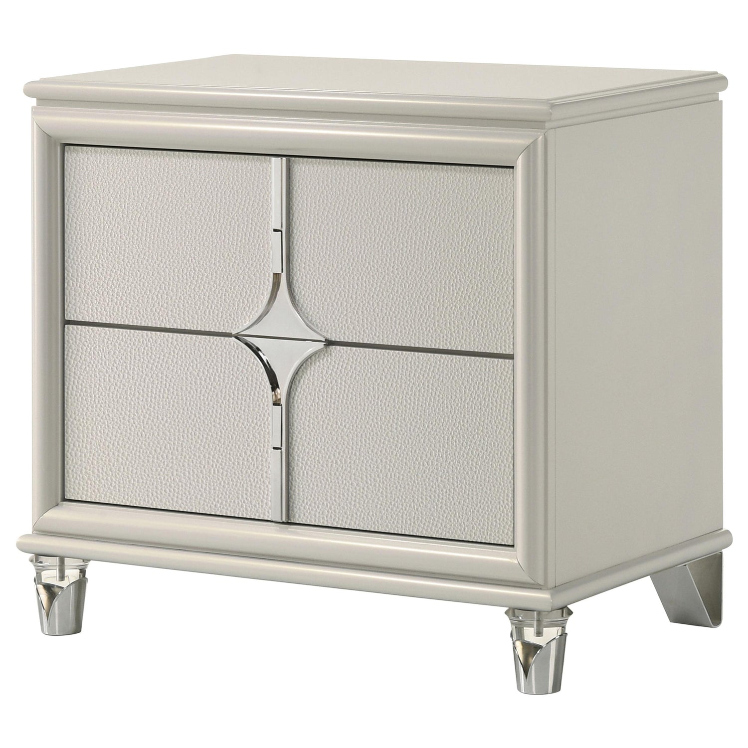 Olivia 2-drawer Nightstand Bedside Table Pearl White - 224952
