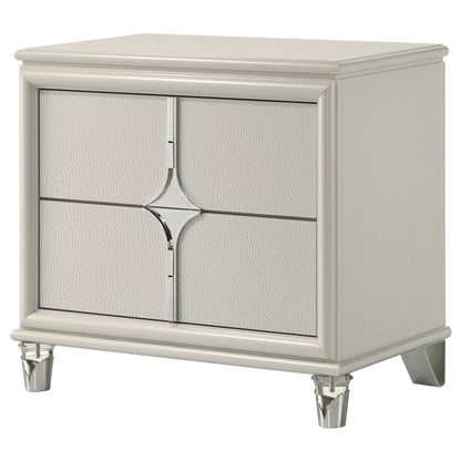 Olivia 2-drawer Nightstand Bedside Table Pearl White - 224952