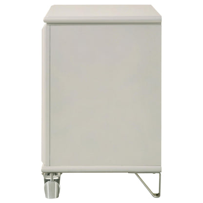 Olivia 2-drawer Nightstand Bedside Table Pearl White - 224952